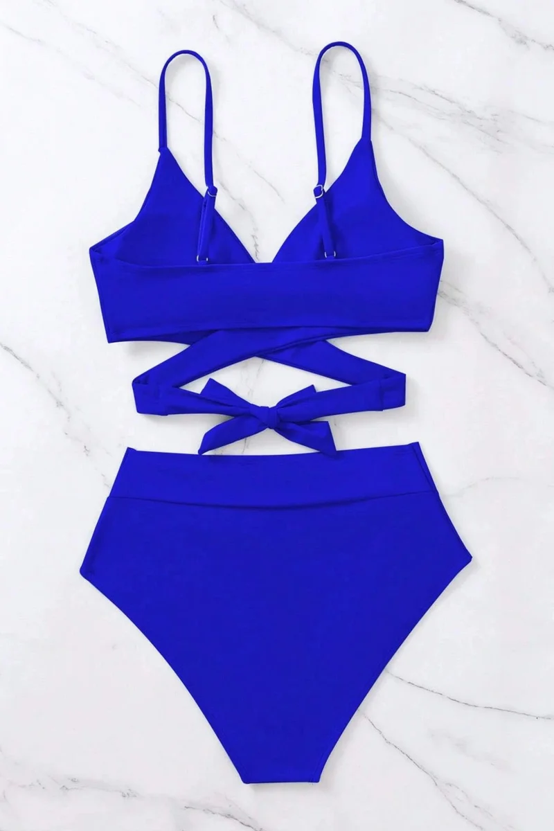 Angelsin Stylish Waist Belt Detail Bikini Top