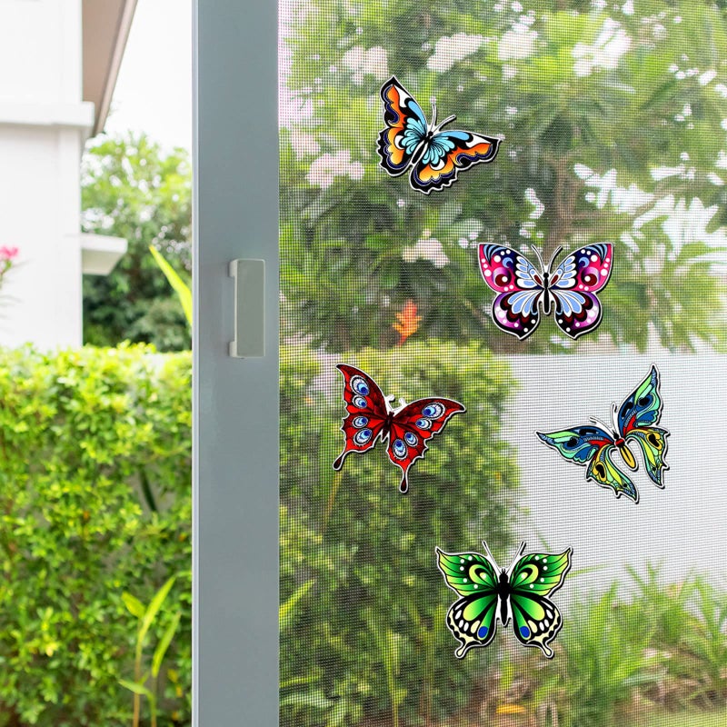 اياستي 10 قطع من ملصقات الشاشة المغناطيسية على شكل فراشة، ملصقات شاشة مزدوجة الجوانب، واقي باب الشاشة المغناطيسي المرن، مغناطيس الثلاجة متعدد الألوان للأبواب المنزلقة للشاشة (نمط رشيق) - Image 5