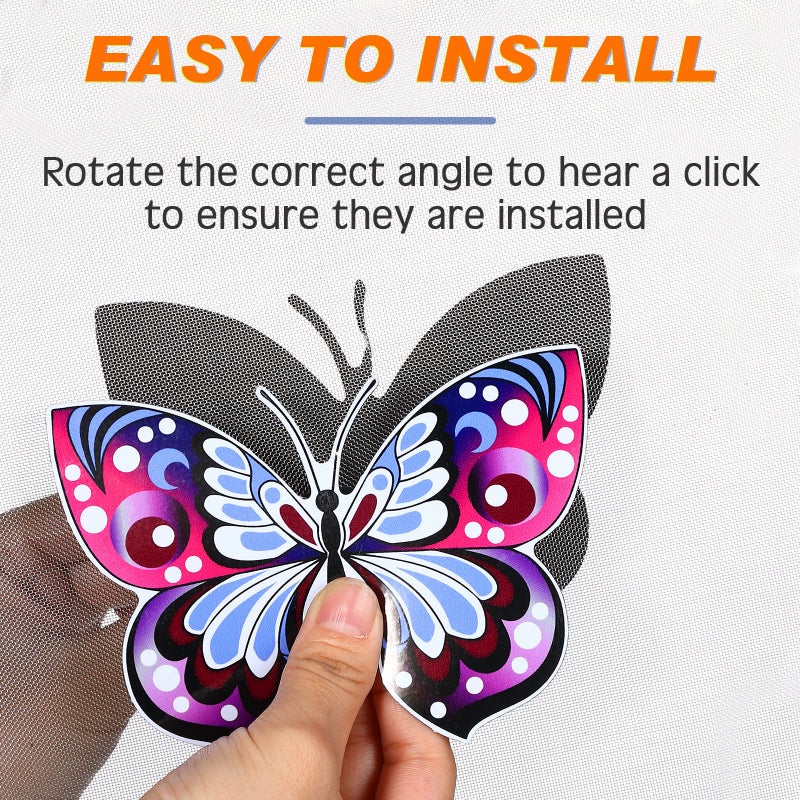 اياستي 10 قطع من ملصقات الشاشة المغناطيسية على شكل فراشة، ملصقات شاشة مزدوجة الجوانب، واقي باب الشاشة المغناطيسي المرن، مغناطيس الثلاجة متعدد الألوان للأبواب المنزلقة للشاشة (نمط رشيق) - Image 2