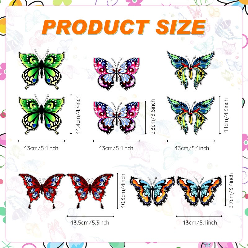 اياستي 10 قطع من ملصقات الشاشة المغناطيسية على شكل فراشة، ملصقات شاشة مزدوجة الجوانب، واقي باب الشاشة المغناطيسي المرن، مغناطيس الثلاجة متعدد الألوان للأبواب المنزلقة للشاشة (نمط رشيق) - Image 3