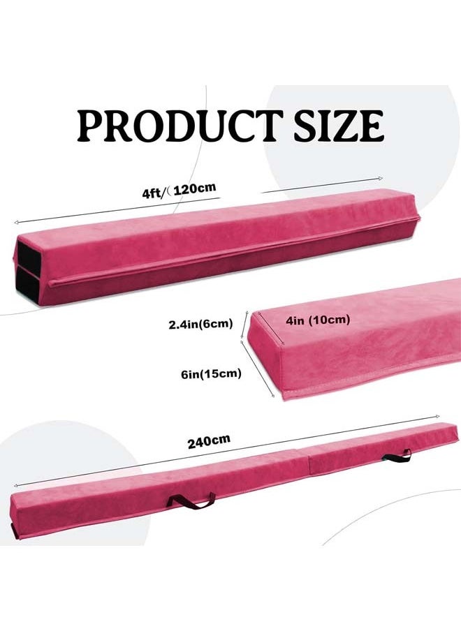 L&E 8ft Folding Balance Beam, Portable Gymnastics Beam Equipment with Non Slip Rubber Base & Suede Cover for Training/Practice/Professional Home Exercise  - Image 2