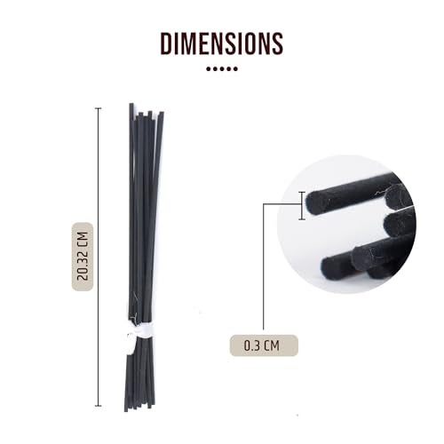 Aromahpure Black Fiber Reeds for Diffuser | 8-inch-Long Refill Reed Sticks (8" x 3mm, Black) | 25 Pieces Set of Reed Diffuser Sticks only | Ideal Aroma Sticks for Room & Home Fragrance Oil diffusers - Image 2