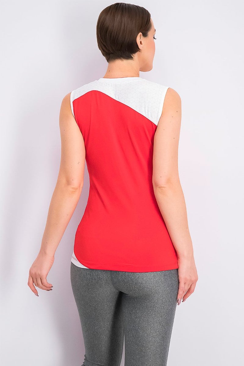Mizuno Women Premium High,Kyu Tank, Red and White - Image 3