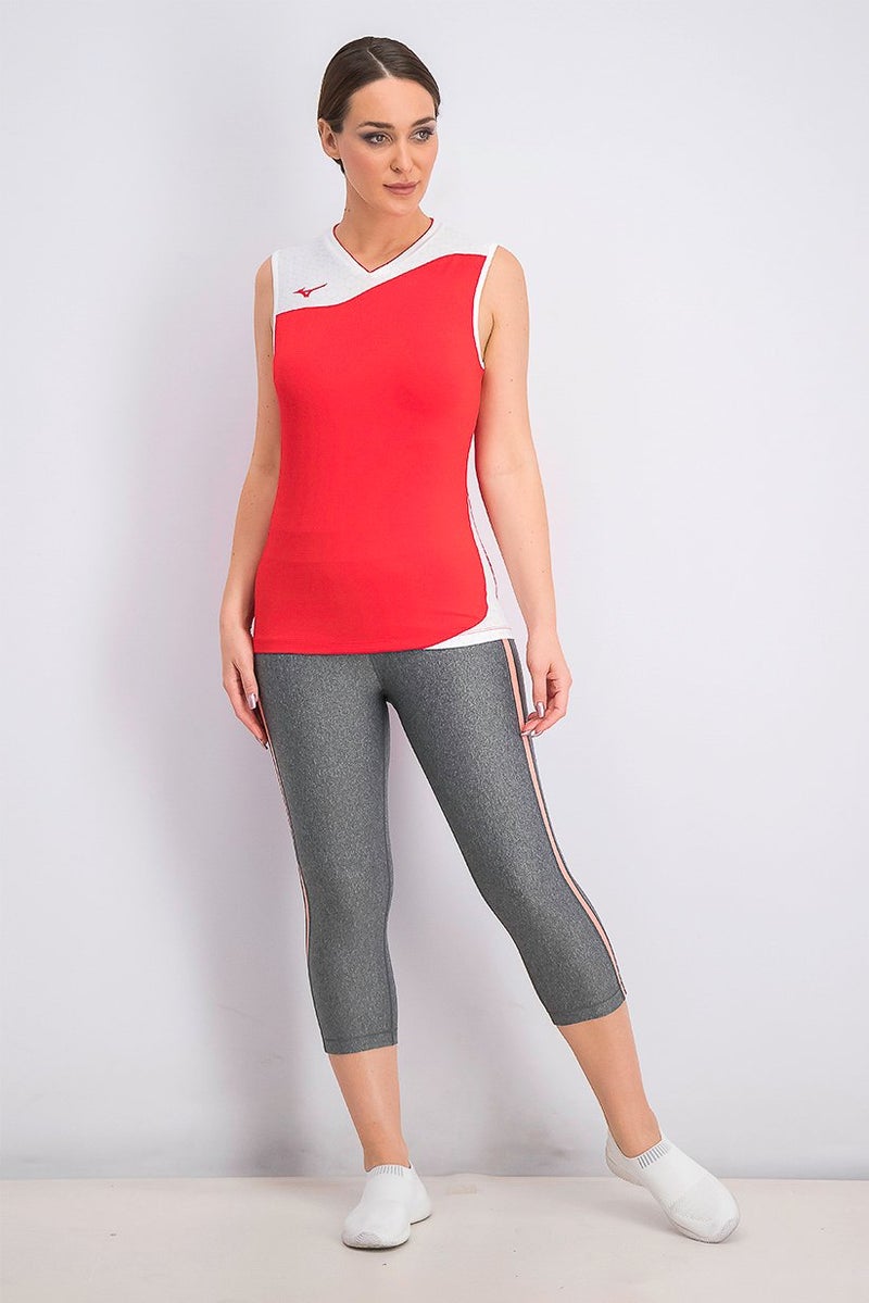 Mizuno Women Premium High,Kyu Tank, Red and White - Image 2