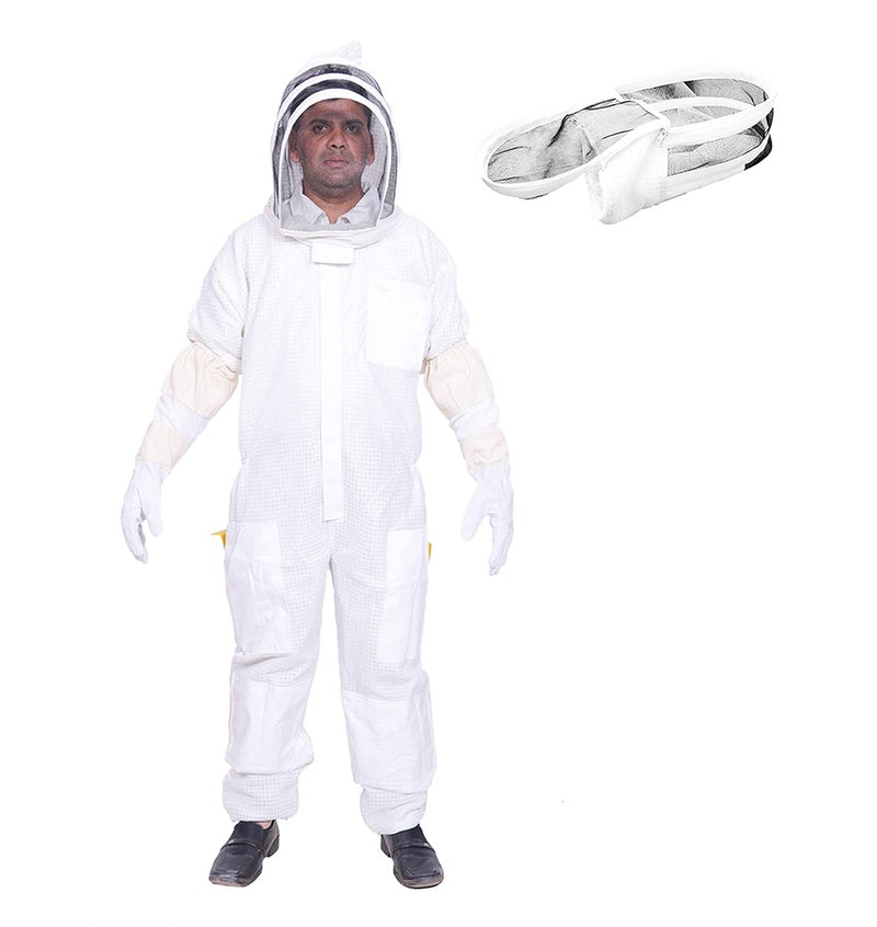 BEEATTIRE Ventilated Bee Suit with Easy Access Veil 3 Layer Mesh Bee Protection New Light Weight Ultra Breeze Max Protection for Professional Beginner Beekeeper Full Beekeeping Costume (XS) - Image 1