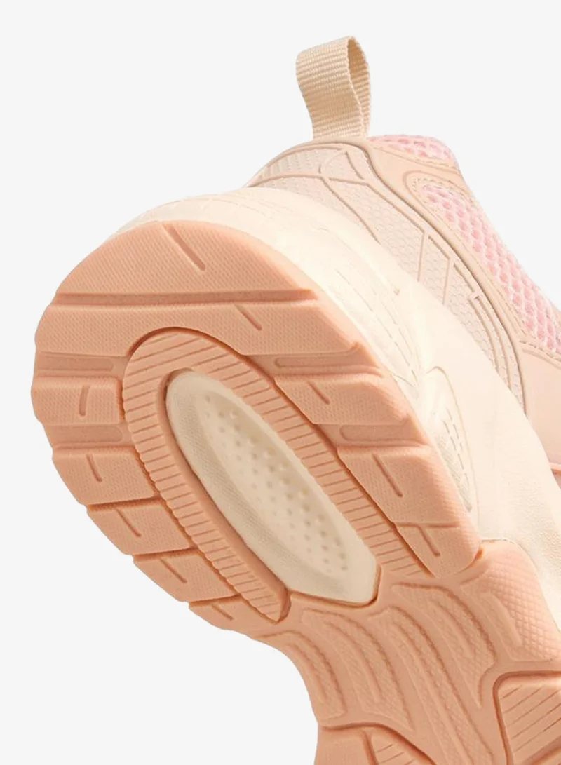 Little Missy PINK Girls Mesh Panelled Hook & Loop Sneakers for Women | Best Price UAE