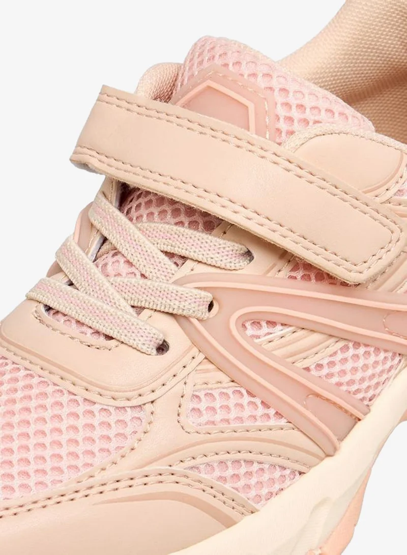 Little Missy PINK Girls Mesh Panelled Hook & Loop Sneakers for Women | Best Price UAE