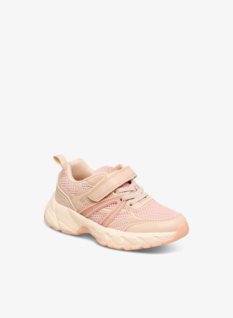 Little Missy PINK Girls Mesh Panelled Hook & Loop Sneakers for Women | Best Price UAE