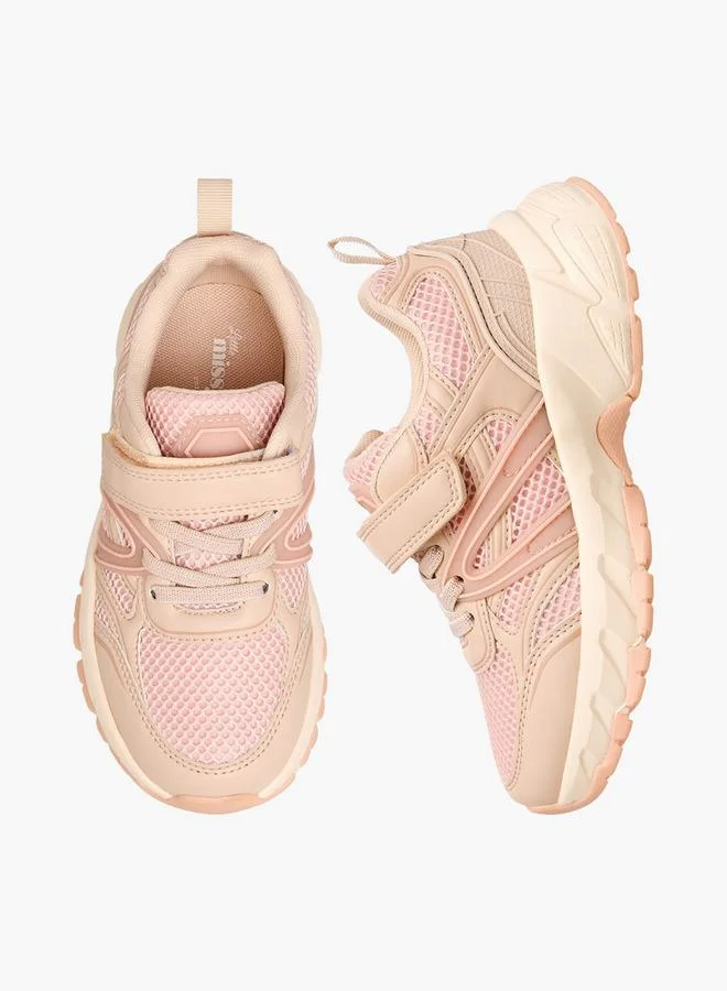 Little Missy Girls Mesh Panelled Hook & Loop Sneakers