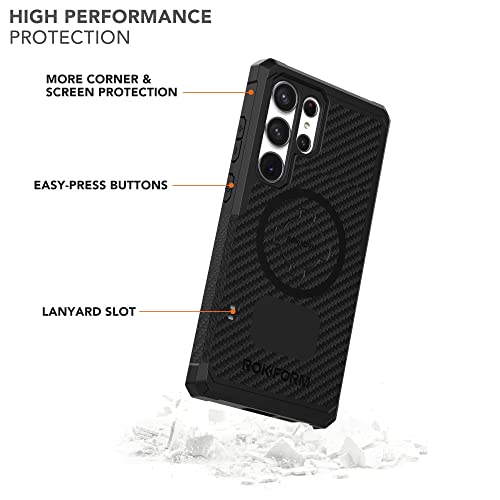Rokform - Galaxy S23 Ultra Case, Rugged Series, Samsung Protective Cover with RokLock Twist Lock, Drop Tested Military Grade Armor (Black) - Image 4