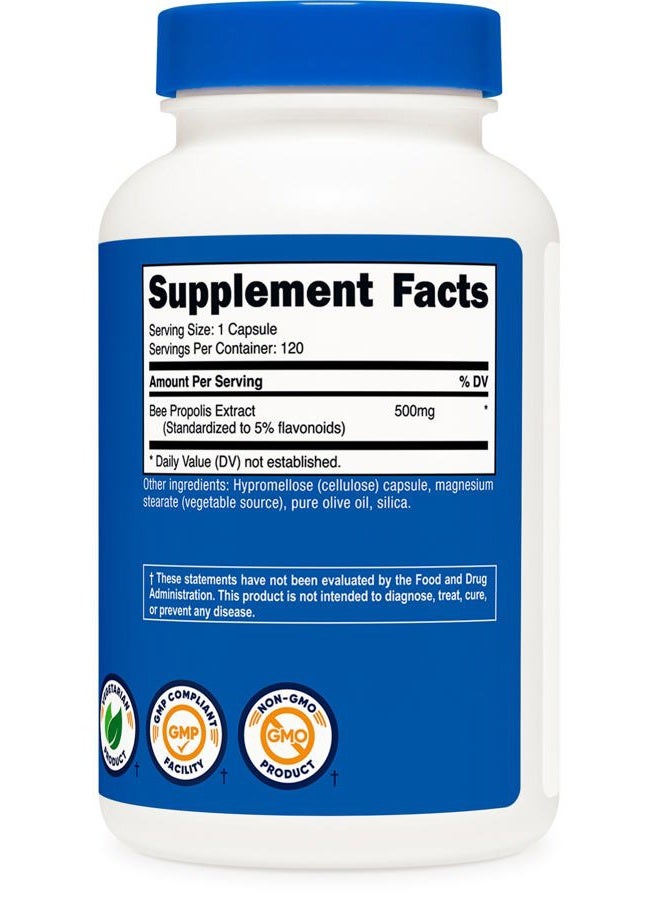 Nutricost Bee Propolis Supplement w/ 5% Flavonoids (500mg / 120 Capsules) - Image 5