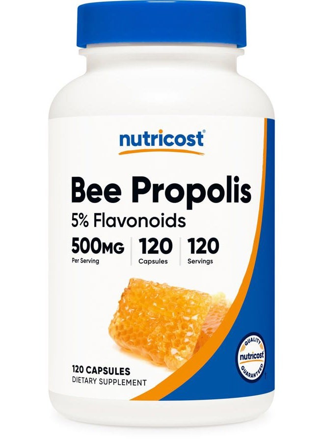 Nutricost Bee Propolis Supplement w/ 5% Flavonoids (500mg / 120 Capsules) - Image 1