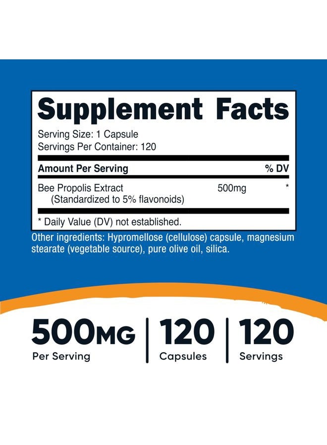 Nutricost Bee Propolis Supplement w/ 5% Flavonoids (500mg / 120 Capsules) - Image 2