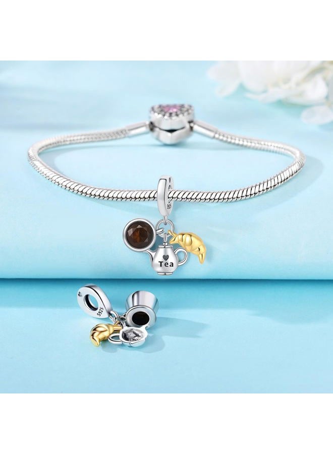 CYCUFF 925 Sterling Silver Charms for Bracelets and Charm Necklaces, Bracelet Pendants Beads Jewellery Gift for Girls Women (Starlight Glitter Charm), Sterling Silver, 925 sterling silver - Image 2
