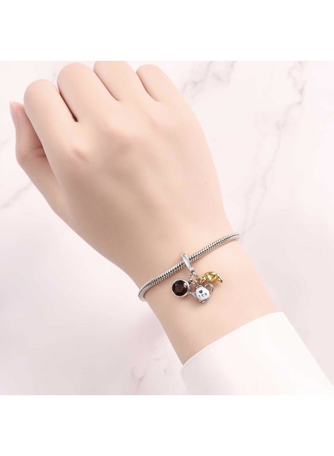 CYCUFF 925 Sterling Silver Charms for Bracelets and Charm Necklaces, Bracelet Pendants Beads Jewellery Gift for Girls Women (Starlight Glitter Charm), Sterling Silver, 925 sterling silver - Image 5