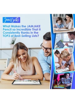 JAMJAKE Stylus for Apple iPad Pencil(5X Faster Charge & More Tips), Pencil for Apple iPad Compatible with iPad 6-10th Gen, iPad Air 3-5, iPad Mini 5/6, iPad Pro 11"/12.9", Double Tap Turn On/Off - Pink  - Image 3