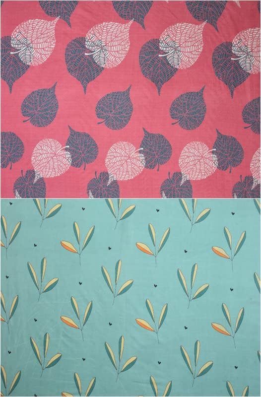 VAS COLLECTIONS® Prime Collection Combo Pack of 2 Single Bedsheet with 2 Pillow Covers | 160 TC Soft Brushed Glace Cotton -Long Lasting & Wrinkle Free - | 228x152 cm or 4x6 ft-Pink & Green - Image 4