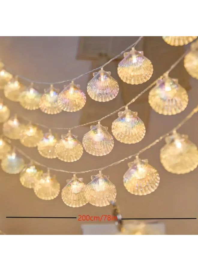 أضواء النجوم البحرية والقواقع والأسلاك المعلقة 78.74 بوصة 10 مصابيح LED أضواء خرافية لحفلات المنزل والزفاف - Image 4