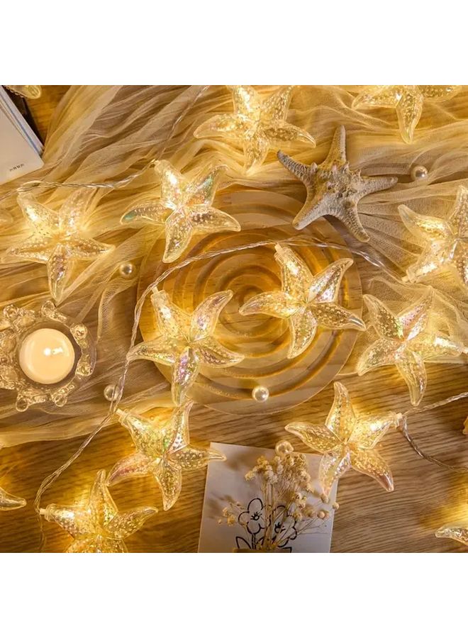 أضواء النجوم البحرية والقواقع والأسلاك المعلقة 78.74 بوصة 10 مصابيح LED أضواء خرافية لحفلات المنزل والزفاف - Image 5