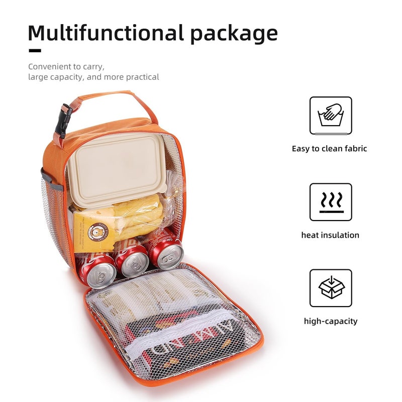 Lovoeo Lunch box Lunch bag for men women Insulated Lunchbox Lunch bags for Work Picnic Travel (Orange) - Image 5