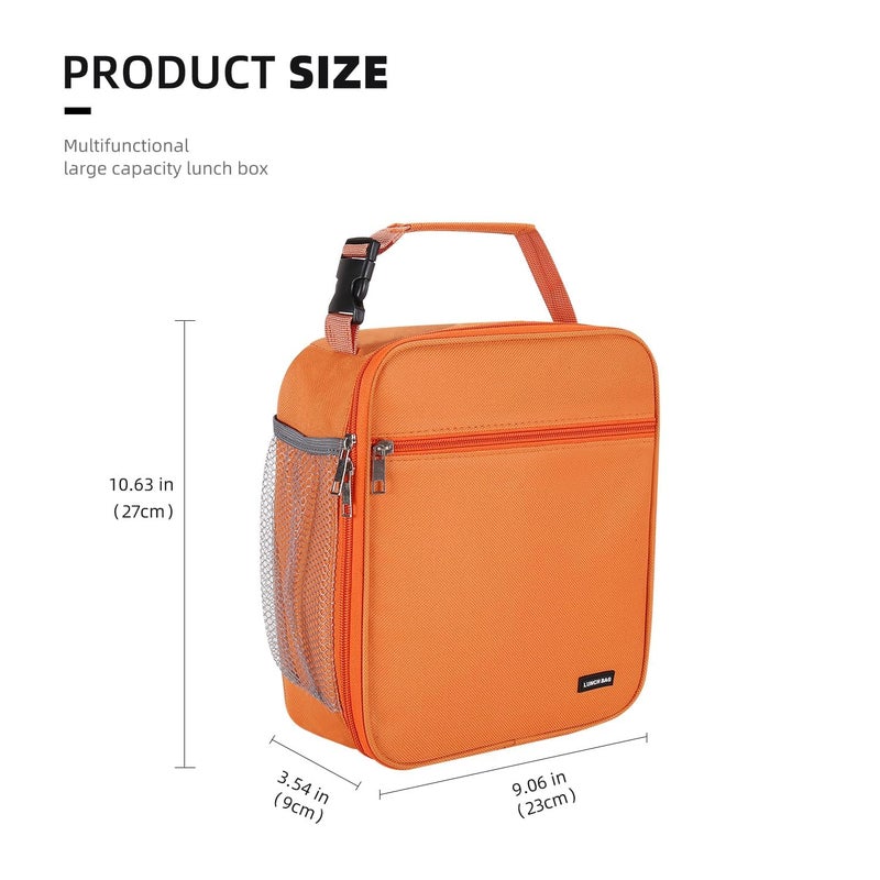 Lovoeo Lunch box Lunch bag for men women Insulated Lunchbox Lunch bags for Work Picnic Travel (Orange) - Image 2