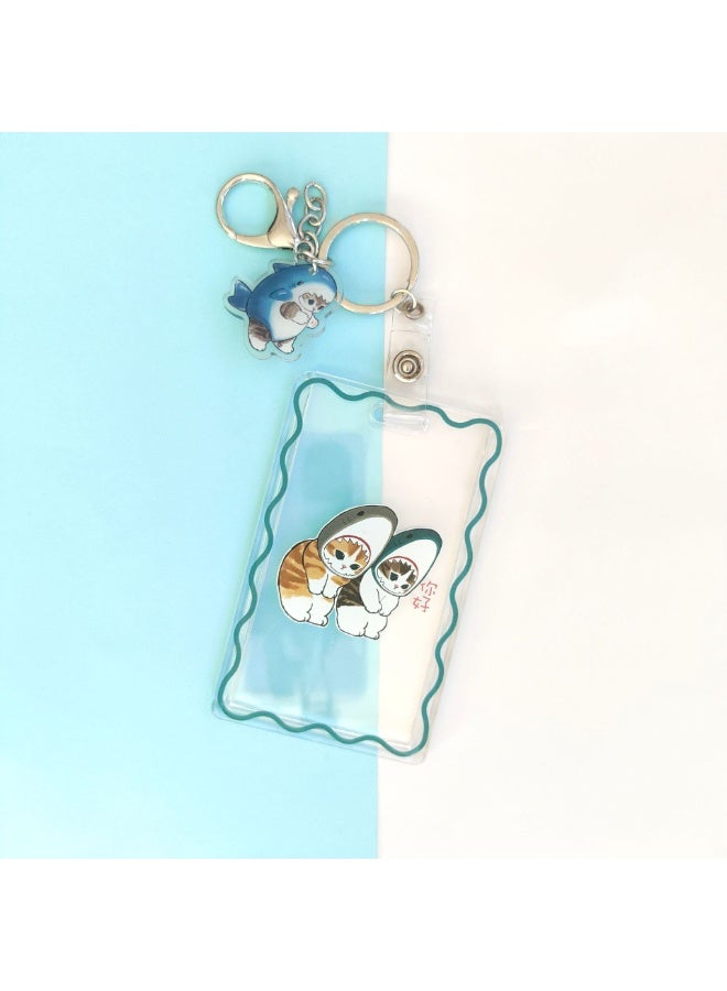 NIBEMINENT 1 - Piece MOFUSAND Kpop Photo Card Holder Pendant Key Chain ID Badge Holder ID Card Holder Photo Card Protector for School ID Office ID Access Card for Women Girls