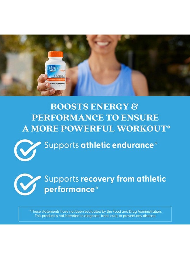 Doctor's Best Sustained Plus Immediate Release L-Arginine, Non-GMO, Vegan, Gluten & Soy Free, 500 mg, Tablet, 120 Count - Image 3