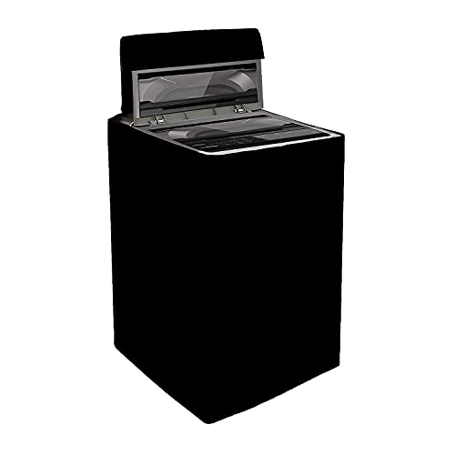 Yellow Weaves Top Load Fully Automatic Washing Machine Cover for 6 kg, 6.5 kg, 7kg, 7.5 kg & 8kg Waterproof & Dust-Proof Top Loading Machine Protective Cover (Dimensions- 59x59x86 cm, Black) - Image 1