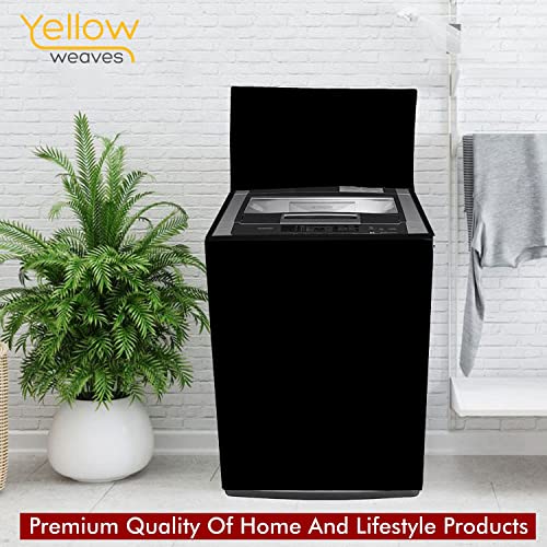 Yellow Weaves Top Load Fully Automatic Washing Machine Cover for 6 kg, 6.5 kg, 7kg, 7.5 kg & 8kg Waterproof & Dust-Proof Top Loading Machine Protective Cover (Dimensions- 59x59x86 cm, Black) - Image 3