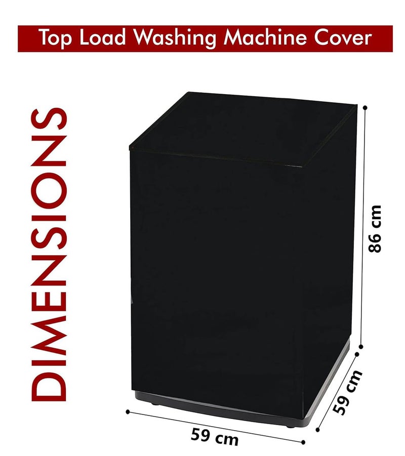 Yellow Weaves Top Load Fully Automatic Washing Machine Cover for 6 kg, 6.5 kg, 7kg, 7.5 kg & 8kg Waterproof & Dust-Proof Top Loading Machine Protective Cover (Dimensions- 59x59x86 cm, Black) - Image 5