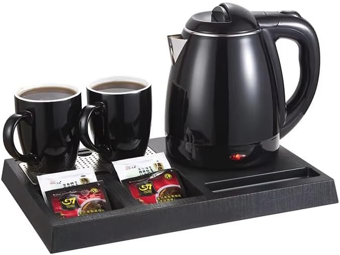 Biki طقم غلاية فندقية فاخرة مع صينية و2 كوب – ضمان سنتين | Hotel Kettle Set with Tray and 2 Cups | (1.8, Liters) - Image 3