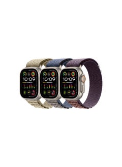 NIBEMINENT 3 Pack for Apple Watch Alpine Loop Band 49mm 45mm 44mm 42mm , Adjustable Metal C-Hook,  Nylon Woven Sport Strap for iWatch Series Ultra/8/7/SE/6/5/4/3/2/1 Multicolor  - Image 3