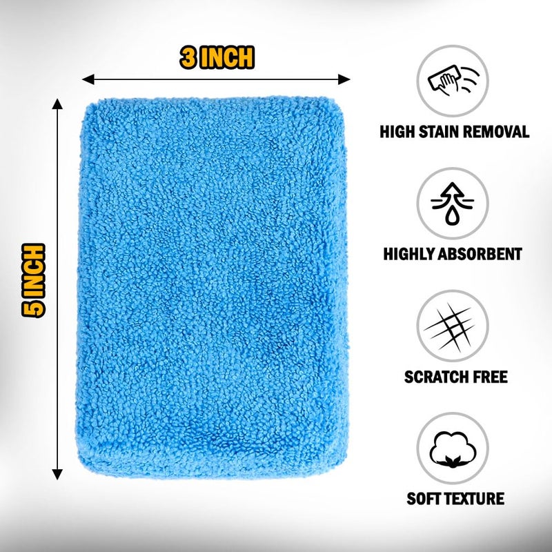 HOMEXCEL Microfiber Applicator Pads, Scratch-Free Car Wash Sponge for Cleaning, Premium Wax Foam Applicator Pads for Car Detailing, 5â€x3â€, 8Pack - Image 2