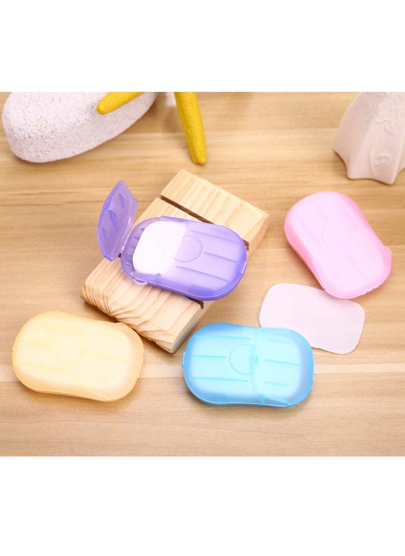 Prostuff.in Prostuffin 5 Packet 20 pc Each Packet Soap Paper Washing Hand Bath Clean Scented Slice Outdoor Travel Sheets Disposable Box Soap Portable Mini Paper Soap  - Image 1