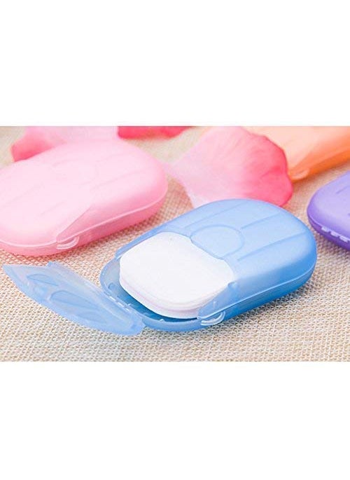 Prostuff.in Prostuffin 5 Packet 20 pc Each Packet Soap Paper Washing Hand Bath Clean Scented Slice Outdoor Travel Sheets Disposable Box Soap Portable Mini Paper Soap  - Image 2