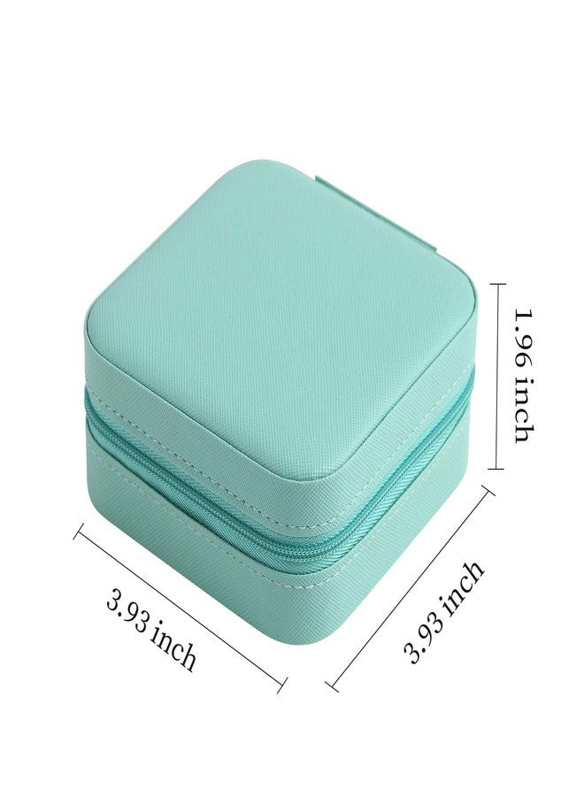 CASEGRACE Faux Leather Travel Jewelry Case, Small Jewelry Box Portable Jewelry Travel Organizer Display Storage Case For Rings Earring Necklace Bracelet, Gift For Women Girls, Blue - Image 5