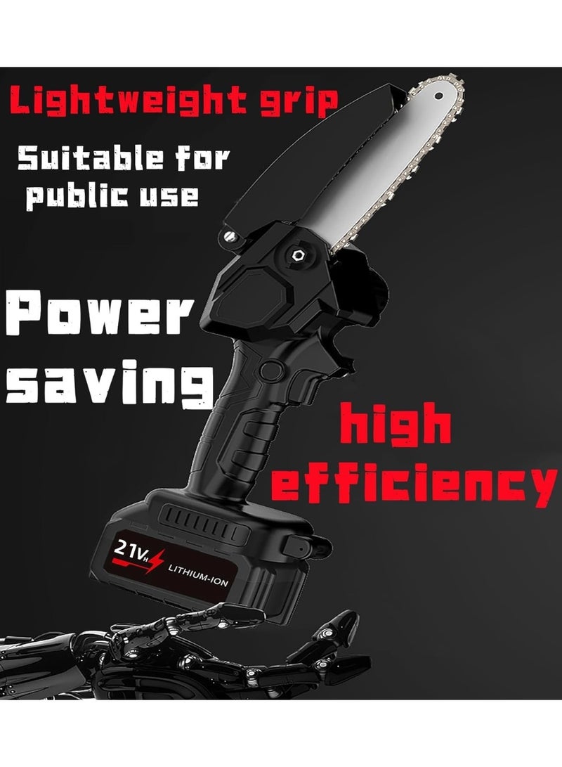 ALongDeng 6 inch Mini Chainsaw Cordless Handheld Electric Chainsaw One-Hand Portable Electric Saw for Tree Trimming Branch Wood Cutting Gardening - Image 3
