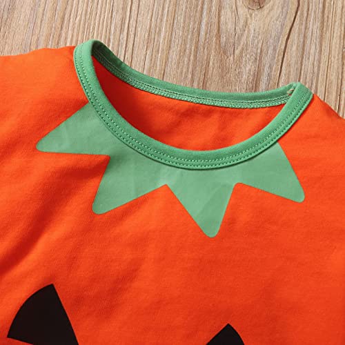 Happidoo Baby Boys Girls Halloween Outfit Newborn My First Halloween Clothes Pumpkin Outfit (Orange, 0-3 Months) - Image 4