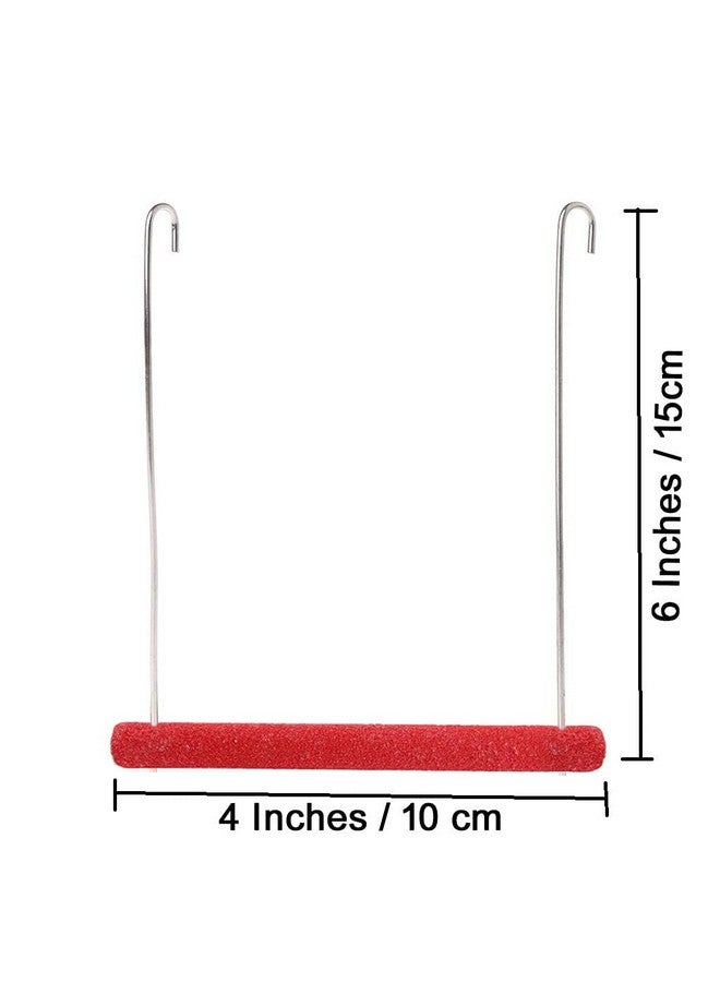 Western Era Playful Natural Perch Wood Perch Swing Toy Cage Hanging Platform, Climbing, Exercise Sand Perch For Birds (Small) (Pack Of 2) - Image 3