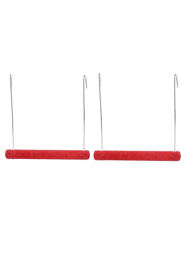 Western Era Playful Natural Perch Wood Perch Swing Toy Cage Hanging Platform, Climbing, Exercise Sand Perch For Birds (Small) (Pack Of 2) - Image 1