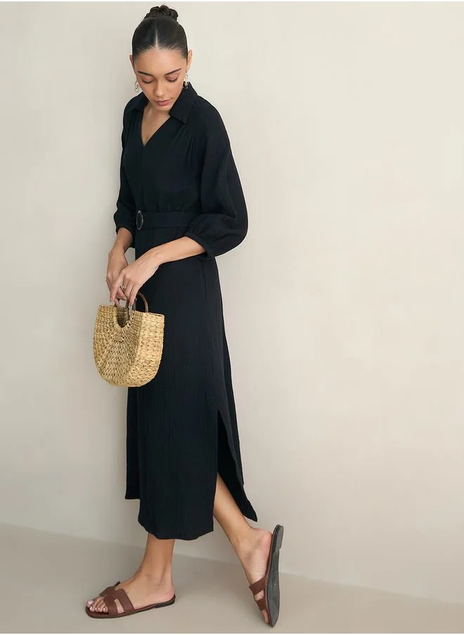 Femmella Belted Midi Dress
