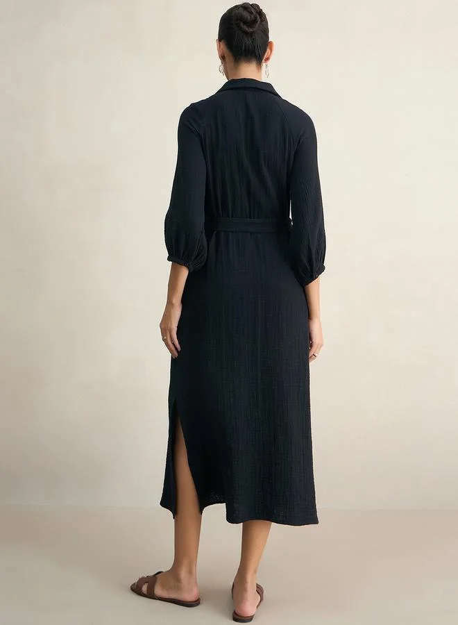Femmella Belted Midi Dress