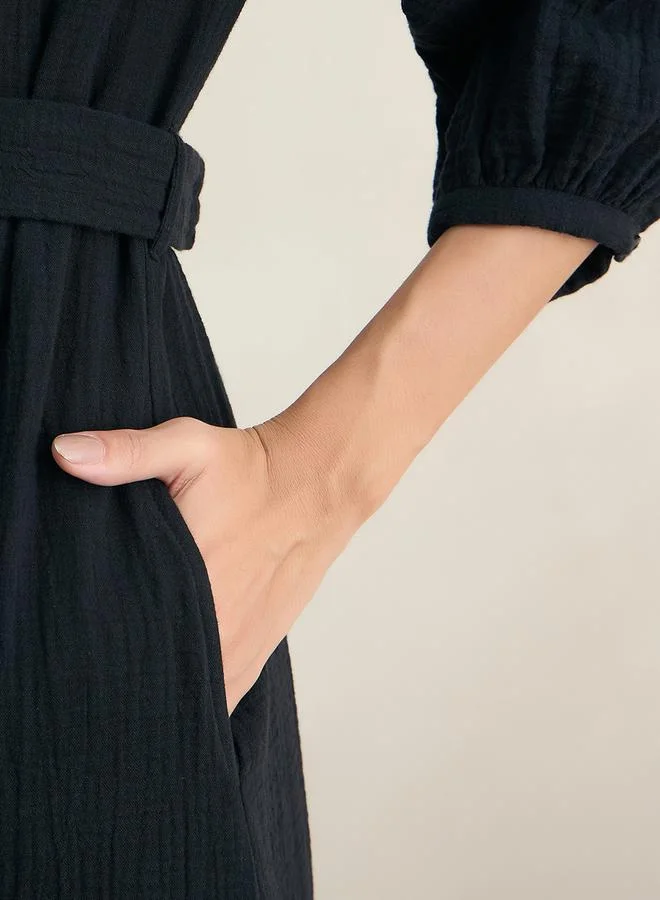 Femmella Belted Midi Dress