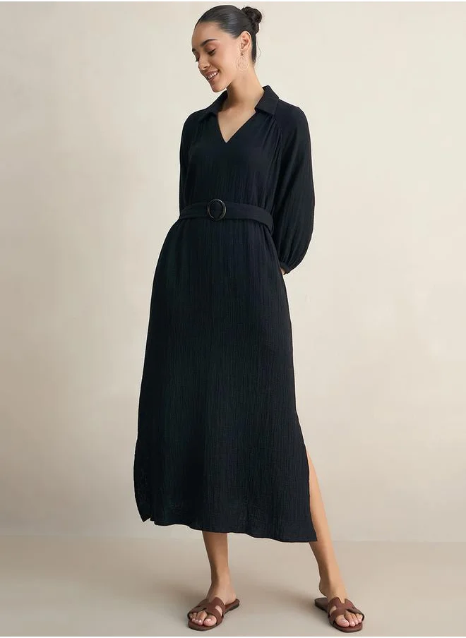 Femmella Belted Midi Dress