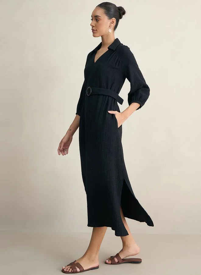 Femmella Belted Midi Dress