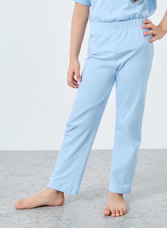 Styli Girls Blue Cotton T-Shirt and Pyjama Set - Image 4