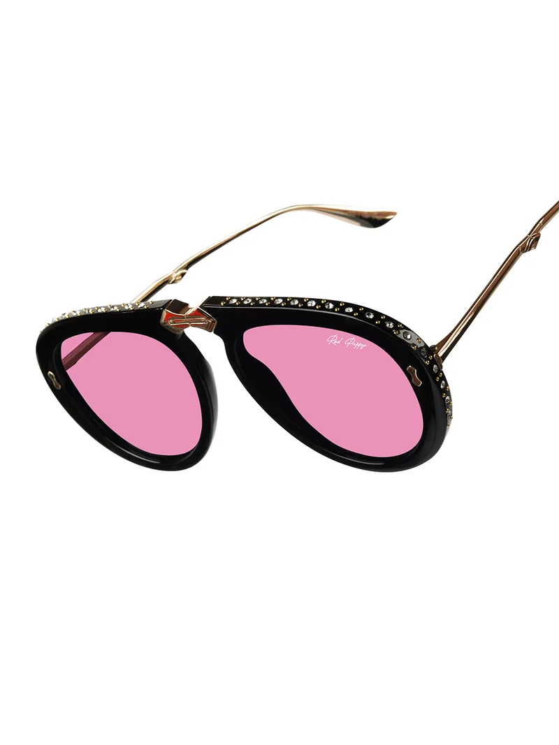 ووجلز Red Pappy Crystara Pink Aviator Sunglasses