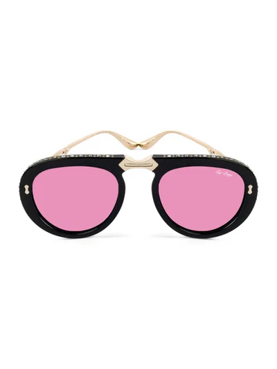 Woggles Red Pappy Crystara Pink Aviator Sunglasses