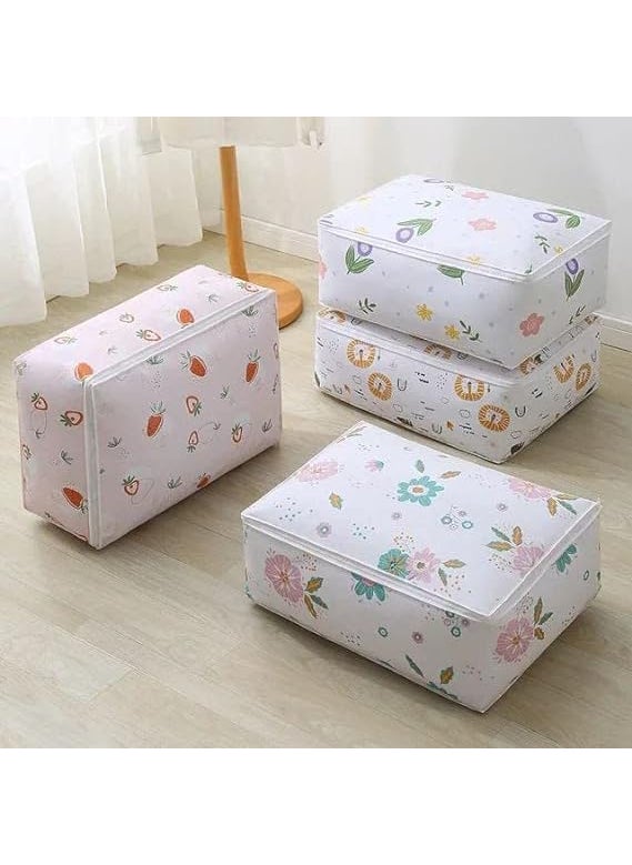 DYOMNIZY DYOMNIZY Waterproof Foldable Printed Square Bag Storage Organizer Moisture Proof Dust Proof Washable Bags for Storing Blankets Clothes Multicolor 2  - Image 1