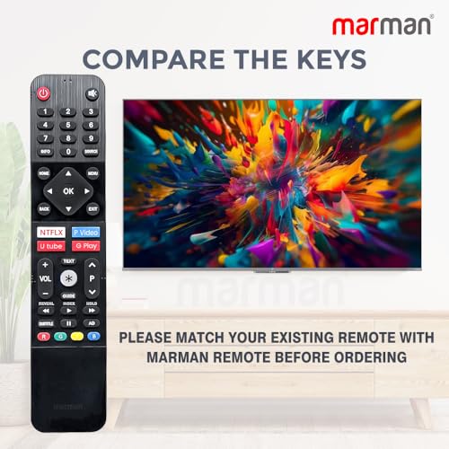 marman® Compatible with Motorola Tv Remote Control Original for Smart 4K QLED UHD OLED TV Without Voice Command and Google Assistant with Streaming App's- No Programming is Required - Image 5